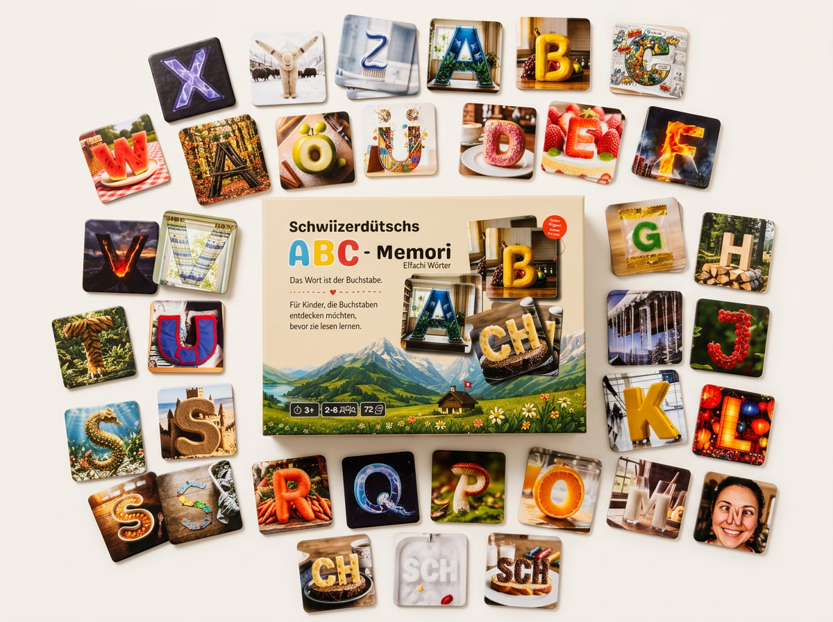 Inhalt der ABC-Memori Schachtel